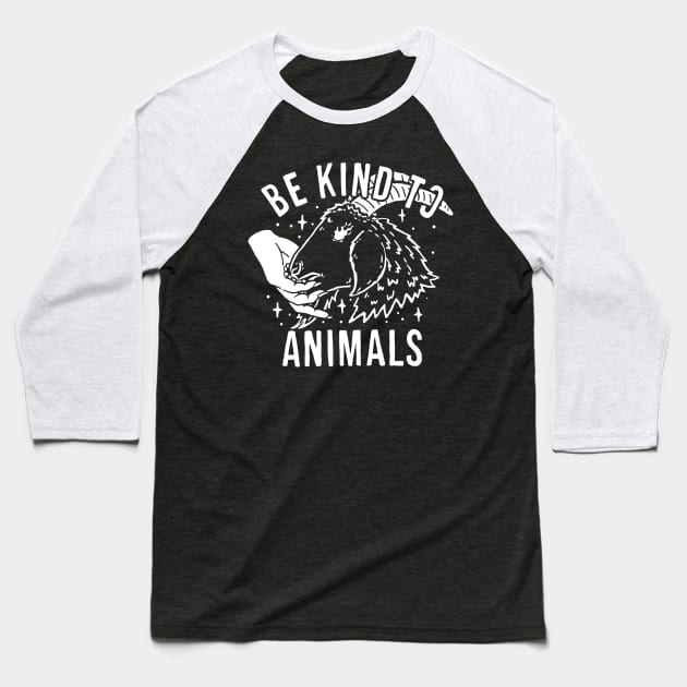 Be Kind to Animals Baseball T-Shirt by Dustin Wyatt Design